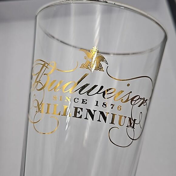 Set of 2 Budweiser Millennium  Footed Pilsner Glasses - Anheuser-Busch - Picture 4 of 8